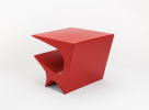Star Axis Side Table in Red Aluminum by Neal Aronowitz | Tables by Neal Aronowitz. Item composed of aluminum compatible with contemporary style