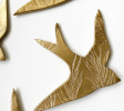 10 Metallic Gold Swallows - Original Ceramic Wall Art | Wall Sculpture in Wall Hangings by Elizabeth Prince Ceramics. Item composed of stoneware in contemporary or japandi style