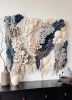 Large Abstract Textile Wall Art Blue Accent Fiber Sculpture | Tapestry in Wall Hangings by Anna Baranova Art. Item composed of cotton and fiber in contemporary or modern style