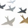 Extra Large Wall Art 18 Swallows Gray & Metallic Gold Birds | Wall Sculpture in Wall Hangings by Elizabeth Prince Ceramics. Item made of ceramic works with contemporary & country & farmhouse style