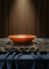 Large Pear Wood Low Bowl | Hand-Turned Artisan Solitaire | Decorative Bowl in Decorative Objects by Holzkunst Samuel Meisinger. Item made of wood works with minimalism & contemporary style
