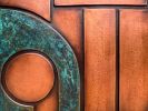 Abstract Geometric Copper Wall Sculpture with Verdigris | Wall Hangings by Element 29 Metalcraft. Item made of copper works with contemporary & art deco style