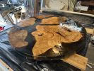 Maple/Epoxy pour Coffee Table. | Tables by Great Lakes Custom Furniture. Item composed of maple wood and metal in mid century modern or rustic style