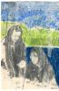 Two Women by the Lake | Mixed Media by Noel Hefele. Item composed of synthetic