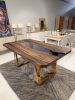 Epoxy Table - Walnut River Custom Resin Table - Dining Table | Tables by Tinella Collection. Item made of walnut compatible with minimalism and art deco style