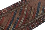 Antique Kazak Runner Rug with Red & Blue Geometric Patterns | Area Rug in Rugs by Rug and Kilim
