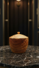 Sculptural Apple Wood Vessel with Genuine Gold Leaf Inlay | Decorative Bowl in Decorative Objects by Holzkunst Samuel Meisinger. Item composed of wood in art deco or modern style