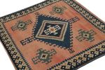 Vintage Persian Sofreh Kilim and Square Rug, with Medallions | Area Rug in Rugs by Rug and Kilim