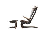 Hippokamp Lounge Chair & Footstool - Leather | Chairs by Peter Qvist. Item composed of birch wood and leather in minimalism or contemporary style