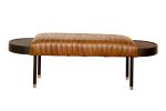 Zhara Metal, Wood & Top Grain Leather Bench | Ottoman in Benches & Ottomans by Mango Furniture Co. Inc.. Item made of wood with metal works with contemporary & transitional style