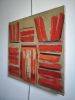 Les reliures rouges | Oil And Acrylic Painting in Paintings by Sophie DUMONT.. Item composed of canvas in minimalism or contemporary style