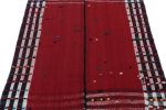 Vintage Persian Kilim in Red, White & Black, Panel Style | Area Rug in Rugs by Rug and Kilim