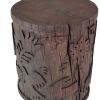 Paradisia Hand Carved Log | End Table in Tables by Pfeifer Studio. Item composed of wood in boho or eclectic & maximalism style