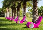Fish Chiar Viola | Chairs by Satyendra Pakhalé | Fairchild Tropical Botanic Garden in Coral Gables