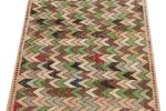 1960s Vintage Distressed Runner in Green, Beige-Brown, Grey | Area Rug in Rugs by Rug and Kilim