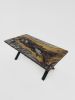 Clear Epoxy Dining Table With Handmade Special Bubble Effect | Tables by Tinella Collection. Item composed of wood and metal in minimalism or art deco style