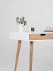 HEIM - White wooden desk with solid oak drawers, mid century | Tables by Mo Woodwork. Item made of oak wood