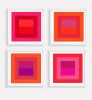 Geometric Color Study set of 4 (Reds and Violet) | Prints by Daylight Dreams Editions. Item made of paper compatible with minimalism and contemporary style