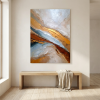 Luminous Drift — Abstract Canvas Artwork in Earth Tones | Prints in Paintings by Alpenglow Workshop. Item composed of canvas in boho or minimalism style