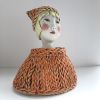 Lady in Knitted Jumper ceramic Sculpture | Sculptures by Jenny Chan. Item composed of ceramic