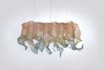 Modern Fabric Pendant Hand-painted Light Nebula Grande 150cm | Chandeliers by Costantini Design. Item composed of fiber in boho or contemporary style