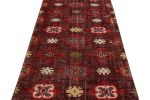 Vintage Mid-Century Purple And Red Geometric Wool Rug | Area Rug in Rugs by Rug and Kilim