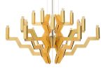 Arm 18 Chandelier Gold 75 | Chandeliers by ADAMLAMP. Item made of steel works with minimalism & mid century modern style