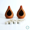 Drova Terracotta Tealight Holder (Pack of 2) | Candle Holder in Decorative Objects by Lit Lamps - Sustainable Mindful Lighting