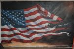 "Vote For You" - American Flag Mural | Murals by Nicolette Atelier | The James Douglas Studio in Cleveland. Item made of synthetic