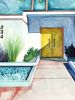 Yellow Door Palm Springs | Mixed Media in Paintings by Catherine Twomey