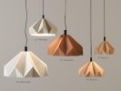 Origami Bloom 18" | Sculptural Ceramic Pendant Light | Pendants by Naaya Studio. Item made of brass with stoneware works with minimalism & mid century modern style