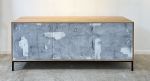 Abstract in White Credenza by Morgan Clayhall – Mixed Media | Storage by Morgan Clayhall Inc
