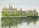 Skyline | Watercolor Painting in Paintings by Maurice Dionne FINEART | Foyer Gallery Ottawa in Ottawa. Item made of paper