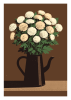 Coffee pot and chrysanthemums | Prints in Paintings by Paul Manwaring Fine Art Prints. Item made of paper compatible with contemporary and modern style