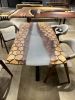 Hexagon Coffee Table, Resin Art Coffee Table - Side Table | Tables by Tinella Collection. Item made of wood works with contemporary & country & farmhouse style
