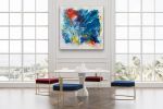 Summer Wind Contemporary Abstract | Oil And Acrylic Painting in Paintings by Strokes by Red - Red (Linda Harrison). Item composed of synthetic