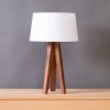 Tripod Table Lamp | Lamps by Christopher Solar Design. Item composed of walnut and linen in minimalism or mid century modern style