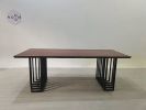 Wanjiru Sapele Solid Wood Dining Table 35" x 83" | Tables by Holzsch. Item made of wood & metal compatible with minimalism and contemporary style