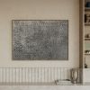 Horizontal Silver Sculptural Wall Art | Mixed Media in Paintings by Berezart. Item made of canvas compatible with minimalism and mid century modern style
