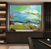 Coastal Abstract Landscape Painting Splendid Dorothy Fagan | Mixed Media in Paintings by Dorothy Fagan Fine Arts. Item made of canvas compatible with mid century modern and contemporary style