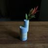 Tinted Blue Geometric Vase | Vases & Vessels by Renee's Ceramics. Item made of ceramic