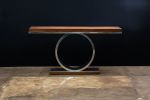 Polished Steel and Wood Console Table from Costantini, Donte | Tables by Costantini Design. Item composed of wood and steel
