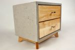 Dwarf2 | Nightstand in Storage by Curly Woods. Item made of oak wood & concrete compatible with mid century modern and industrial style