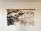 textured wall art and woven wall hanging, "Shoreline IV" | Wall Sculpture in Wall Hangings by Rebecca Whitaker Art. Item made of wood & cotton