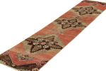 Vintage Turkish Runner Rug in Red with Beige Floral | Area Rug in Rugs by Rug and Kilim