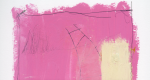 Play Drawing #6 — Pink Abstract Oil on Paper (11×14 in) | Oil And Acrylic Painting in Paintings by Vincent Salvati – Contemporary Abstract Painter | NJ`. Item composed of paper in minimalism or contemporary style