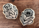 Handmade Flower Shape Ceramic Catchall Jewelry Dish with 22K | Decorative Plate in Decorative Objects by Hsieh Clay SF. Item composed of ceramic