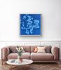 Dancing Peacock Japanese Maple II (FRAMED 36 x 36 cyanotype) | Photography by Christine So. Item composed of wood and paper in boho or japandi style