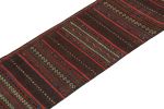 Vintage Persian Kilim Runner in Aubergine with Red Stripes | Area Rug in Rugs by Rug and Kilim
