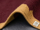 Handwoven Maroon/Tan Wool Stair Runner | Runner Rug in Rugs by Evergreen Carpets. Item composed of wool in boho or minimalism style